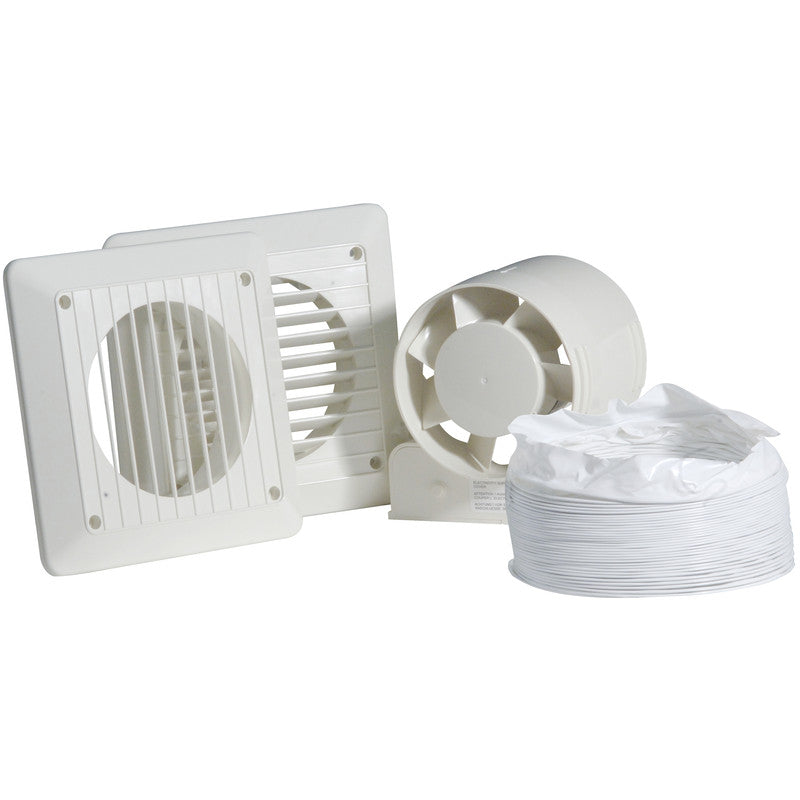 Airvent 100mm In-line Shower Extractor Fan Kit with Timer